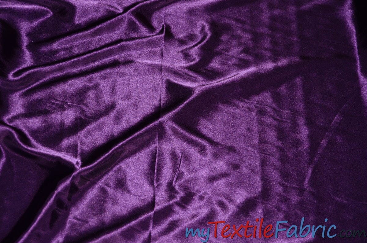 Stretch Charmeuse Satin Fabric | Soft Silky Satin Fabric | 96% Polyester 4% Spandex | Multiple Colors | Wholesale Bolt | Fabric mytextilefabric Raisin 