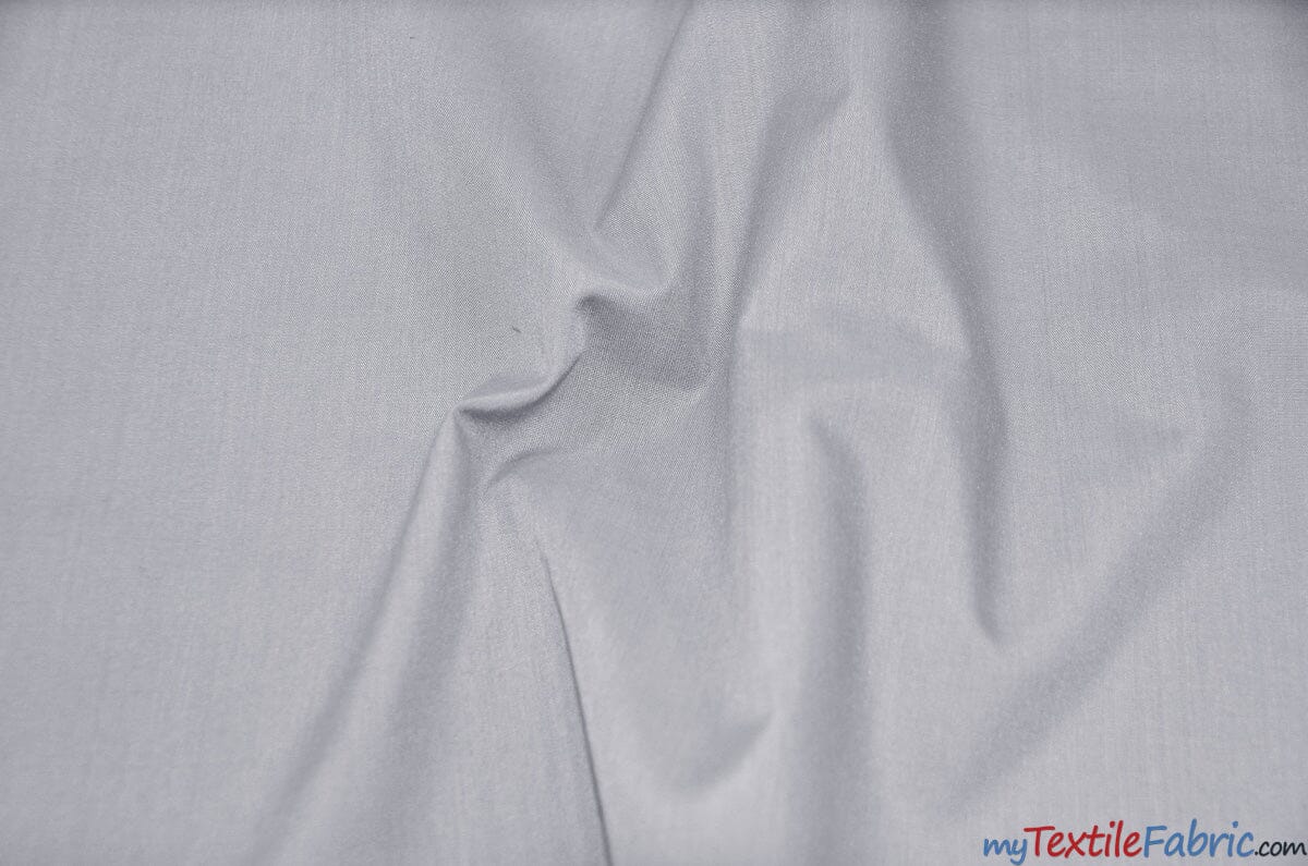 Polyester Cotton Broadcloth Fabric | 60" Wide | Solid Colors | Continuous Yards | Multiple Colors | Fabric mytextilefabric Yards Silver 
