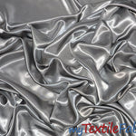 Load image into Gallery viewer, Stretch Charmeuse Satin Fabric | Soft Silky Satin Fabric | 96% Polyester 4% Spandex | Multiple Colors | Wholesale Bolt | Fabric mytextilefabric Silver 
