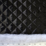 Load image into Gallery viewer, Quilted Satin Batting Fabric | 60&quot; Wide | Padded Quilted Super Soft Satin | Silky Satin Quilted Padded Fabric | Jacket Liner Fabric | newtextilefabric Yards Black 
