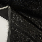 Load image into Gallery viewer, Black Silky Velvet with Metallic Lurex | 52&quot; Wide | Polyester Super Soft Lurex Velvet | Soft Metallic Velvet for Dresses, Clothing, Skirts, Costume | Fabric mytextilefabric 
