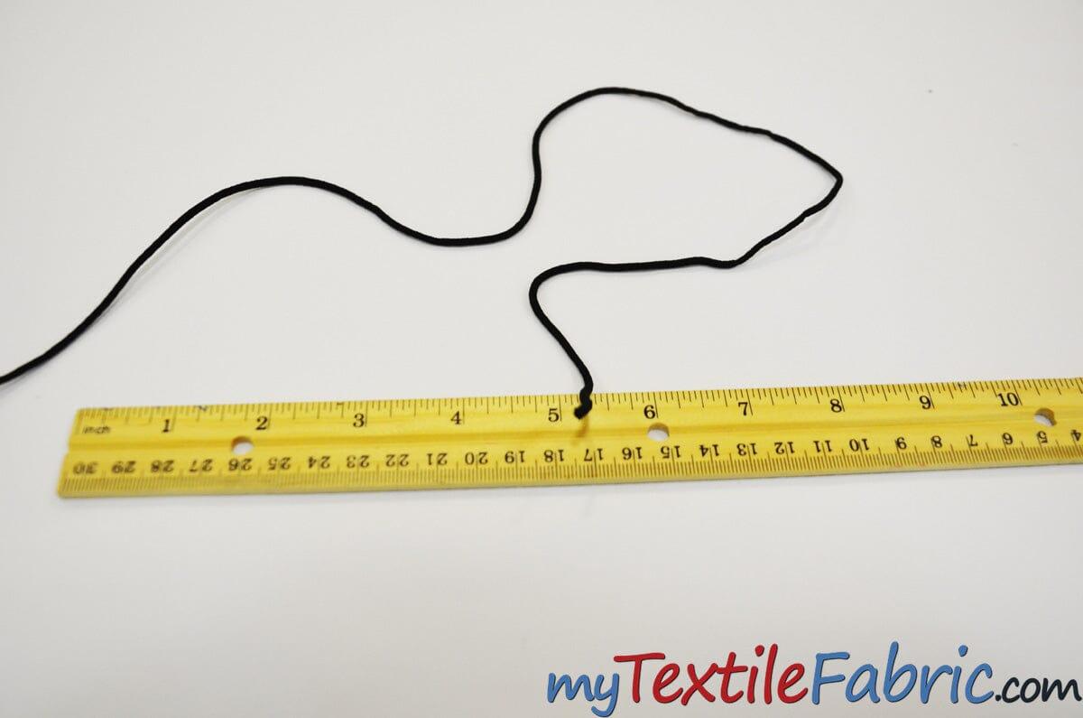 Black 3mm Round Knitted Elastic Cord | Latex Free Elastic Cord | Fabric mytextilefabric 