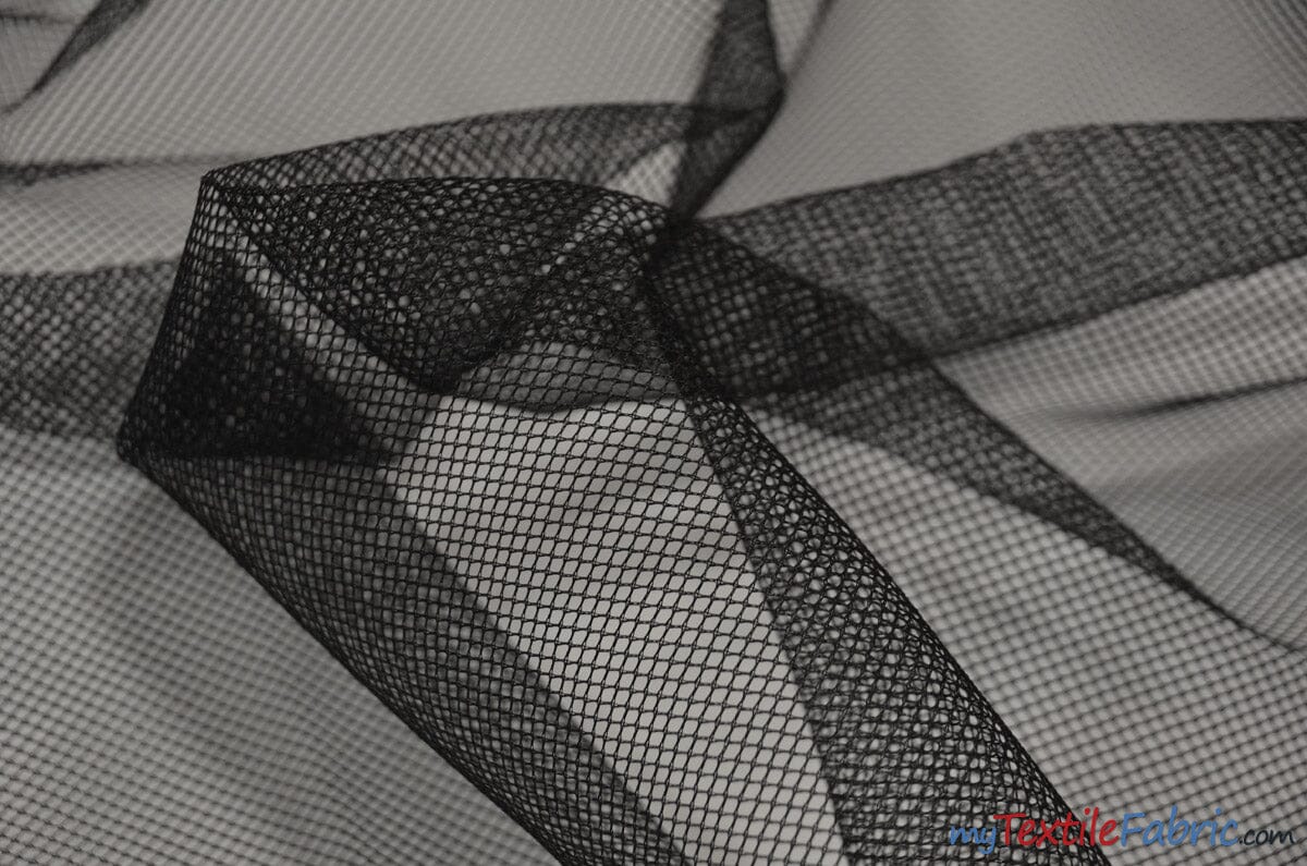 Black and White Italian Hard Net Crinoline Fabric | Petticoat Fabric | 54" Wide | Very Hard Stiff Netting Fabric is used to give Volume to Dresses | Fabric mytextilefabric 