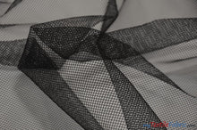 Load image into Gallery viewer, Black and White Italian Hard Net Crinoline Fabric | Petticoat Fabric | 54&quot; Wide | Very Hard Stiff Netting Fabric is used to give Volume to Dresses | Fabric mytextilefabric 
