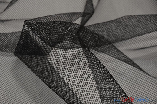 Black and White Italian Hard Net Crinoline Fabric | Petticoat Fabric | 54