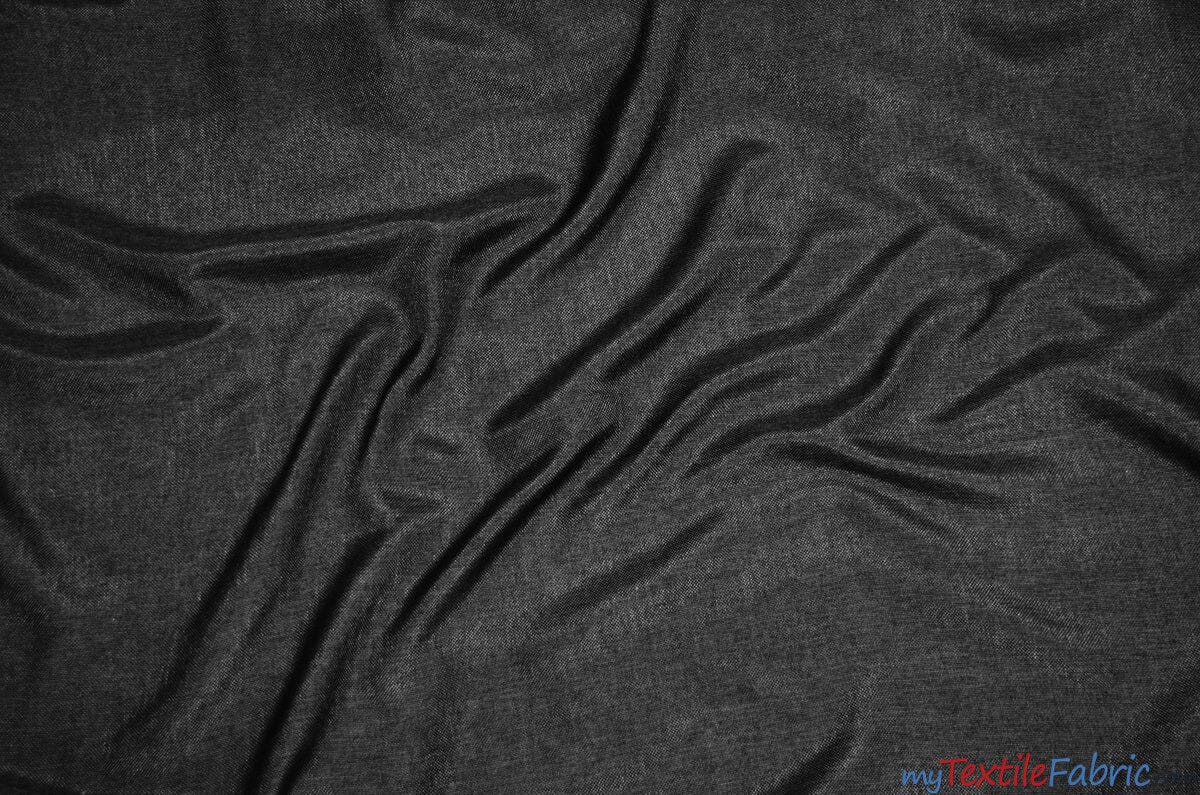 Vintage Linen Fabric | Imitation Burlap Fabric | 60" Wide | Faux Burlap | Vintage Rustic Natural Look Burlap | Washable Burlap Fabric for Decor | Fabric mytextilefabric Yards Black 