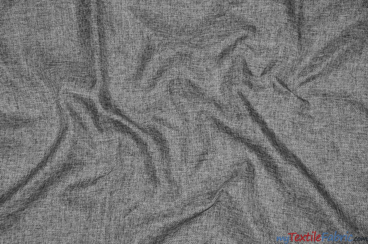 Vintage Linen Fabric | Imitation Burlap Fabric | 60" Wide | Faux Burlap | Vintage Rustic Natural Look Burlap | Washable Burlap Fabric for Decor | Fabric mytextilefabric Yards Charcoal 