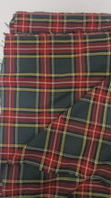 Load and play video in Gallery viewer, Red and Grey Tartan Fabric | Red and Grey Plaid Checker | 60&quot; Wide | Poly Rayon Kilt | Decor, Napkins, Scarves, Costumes, Blanket, Face Mask, Kilt |