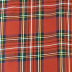 Load and play video in Gallery viewer, Christmas Red Kilt Fabric | 60&quot; Wide | Red Tartan Fabric | Soft Poly Rayon Kilt | Decor, Napkins, Scarves, Costumes, Blanket, Face Mask, Kilt |
