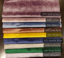 Load image into Gallery viewer, Royal Velvet Fabric | Soft and Plush Non Stretch Velvet Fabric | 60&quot; Wide | Apparel, Decor, Drapery and Upholstery Weight | Multiple Colors | Sample Swatch | Fabric mytextilefabric 