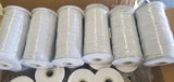 1/8 Inch Elastic Braided | 220 Yard Spool | White and Black | My Textile Fabric White 