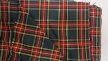 Load image into Gallery viewer, Red and Grey Tartan Fabric | Red and Grey Plaid Checker | 60&quot; Wide | Poly Rayon Kilt | Decor, Napkins, Scarves, Costumes, Blanket, Face Mask, Kilt | My Textile Fabric 
