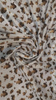 Small Brown Cow Satin Print Fabric | Brown Calf Charmeuse Satin | 60" Wide |