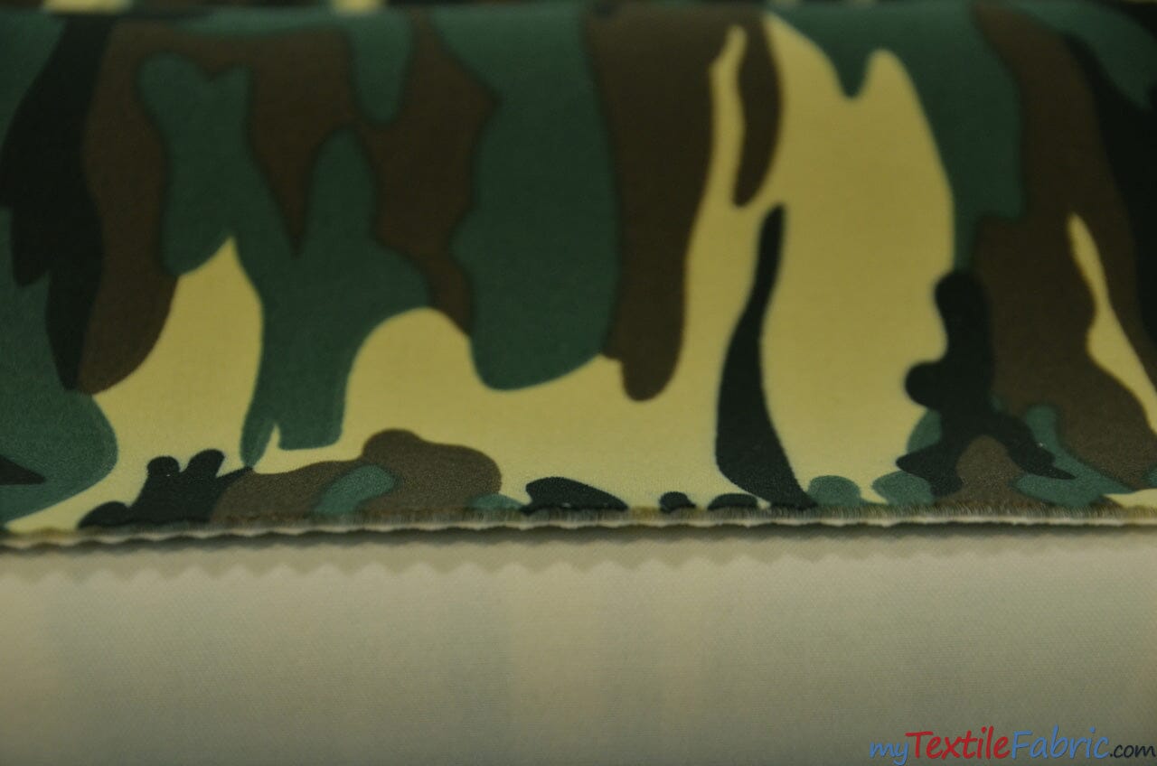 Army Camouflage Neoprene Knit | Knit Super Techno Fabric | 58/60" Wide | 2 mm Thickness | Neoprene Scuba | Fabric mytextilefabric Yards 