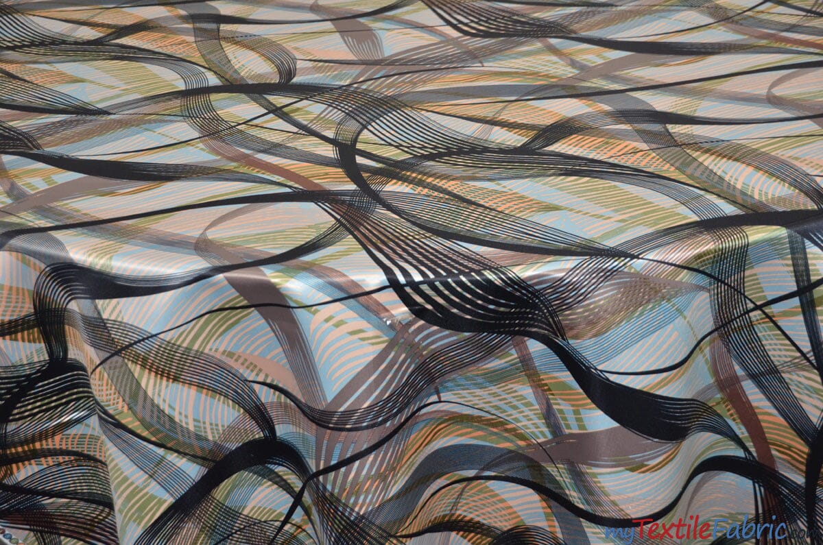 Galaxy Satin Fabric Print | Abstract Satin Print Fabric | 60" Wide | My Textile Fabric Yards Ivory Magenta 