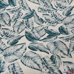 Load image into Gallery viewer, Bohemian Paradise Satin Print | Dull Satin Print | 58/60&quot; Wide | 3 Colors | Tropical Banana Leaf Print | My Textile Fabric Yards Champagne Green 

