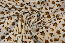 Load image into Gallery viewer, Small Brown Cow Satin Print Fabric | Brown Calf Charmeuse Satin | 60&quot; Wide | Fabric mytextilefabric Yards Small Brown Calf 