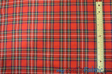 Christmas Red Kilt Fabric | 60" Wide | Red Tartan Fabric | Soft Poly Rayon Kilt | Decor, Napkins, Scarves, Costumes, Blanket, Face Mask, Kilt | Fabric mytextilefabric 