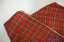 Load image into Gallery viewer, Christmas Red Kilt Fabric | 60&quot; Wide | Red Tartan Fabric | Soft Poly Rayon Kilt | Decor, Napkins, Scarves, Costumes, Blanket, Face Mask, Kilt | Fabric mytextilefabric 