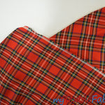 Load image into Gallery viewer, Christmas Red Kilt Fabric | 60&quot; Wide | Red Tartan Fabric | Soft Poly Rayon Kilt | Decor, Napkins, Scarves, Costumes, Blanket, Face Mask, Kilt | Fabric mytextilefabric 
