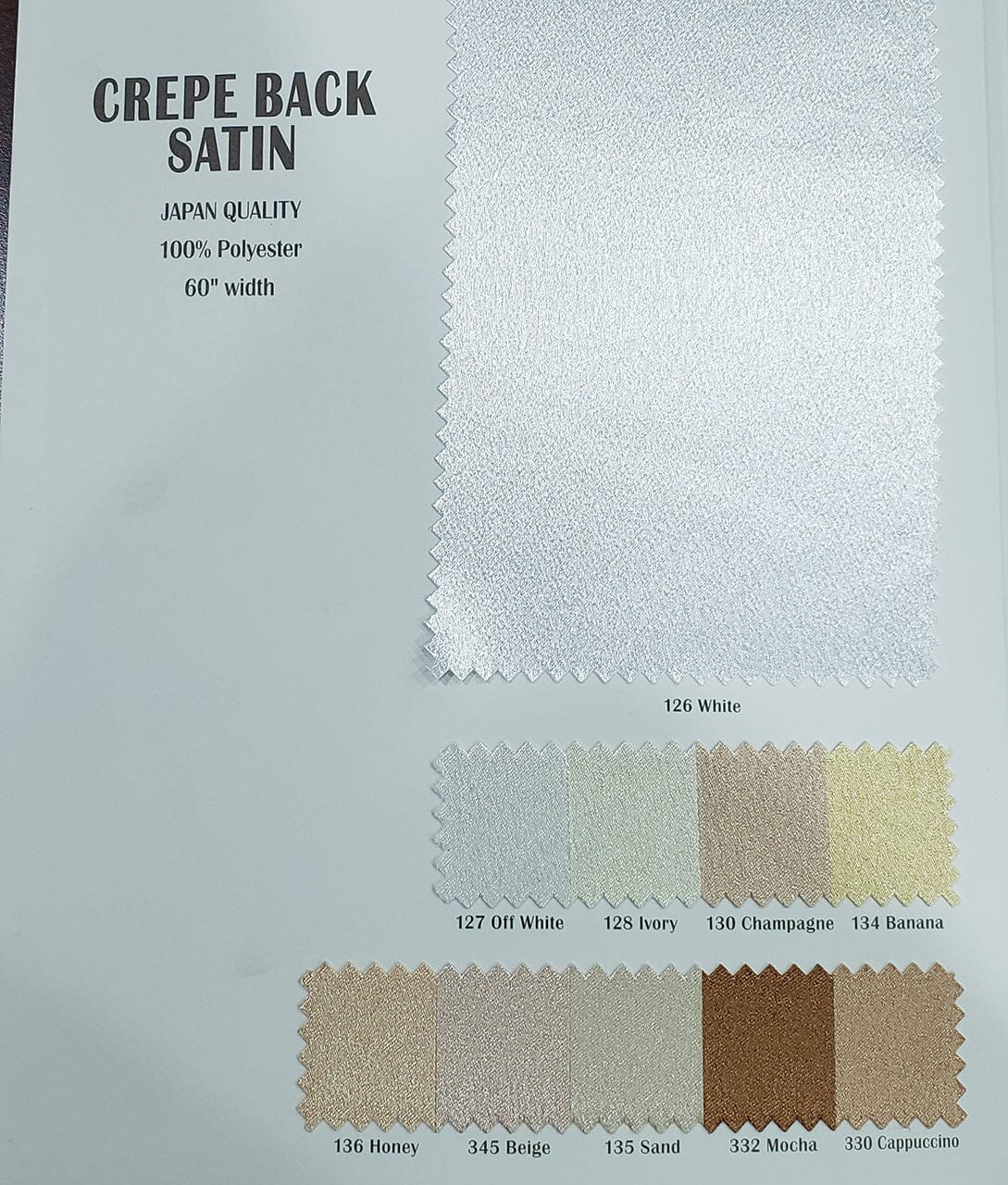 Superior Quality Crepe Back Satin | Japan Quality | 60" Wide | Sample Swatch | Multiple Colors | Fabric mytextilefabric 