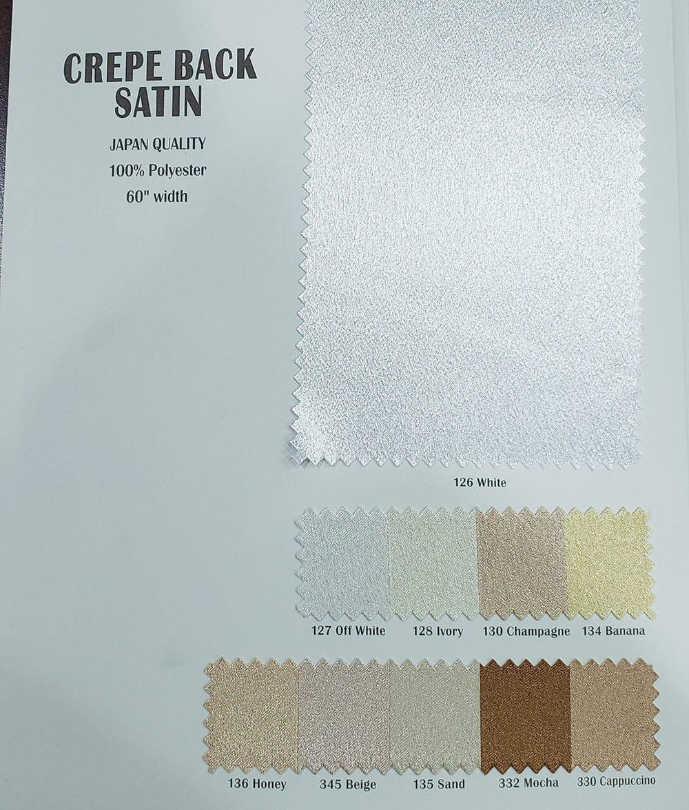 Superior Quality Crepe Back Satin | Japan Quality | 60" Wide | Continuous Yards | Multiple Colors | Fabric mytextilefabric 
