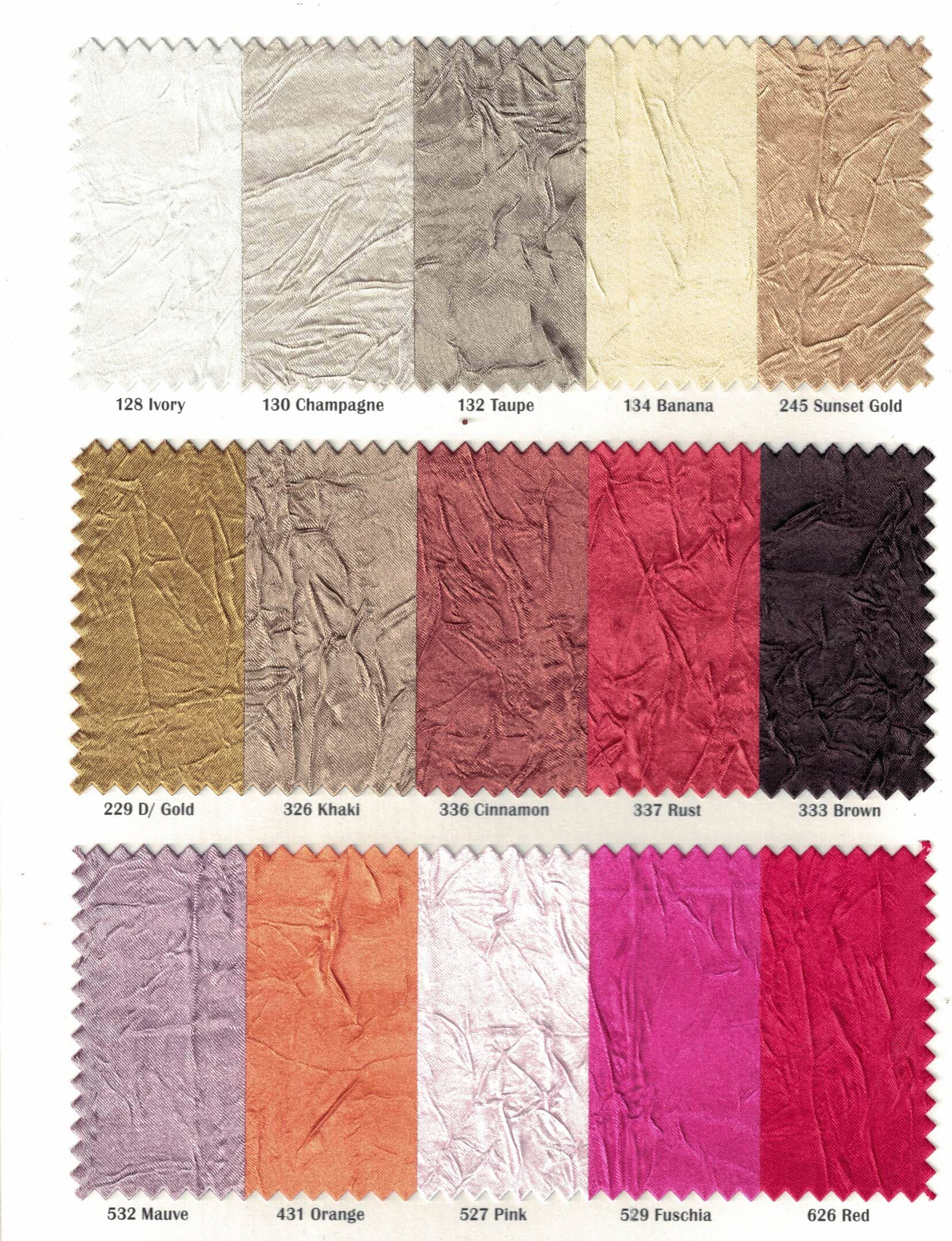 Silky Crush Satin | Crush Charmeuse Bichon Satin | 54" Wide | Sample Swatches | Multiple Colors | Fabric mytextilefabric 