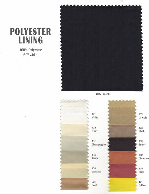 Interlock 70 Denier Polyester | Stretch Lining | Polyester Knit Lining |  60 | White Ivory Black 