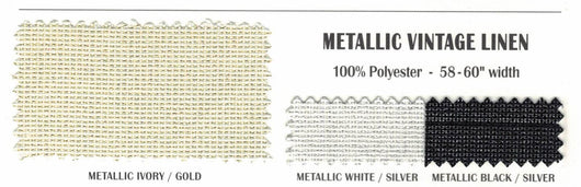 Metallic Vintage Linen Fabric | Imitation Burlap with Metallic Foil | 60