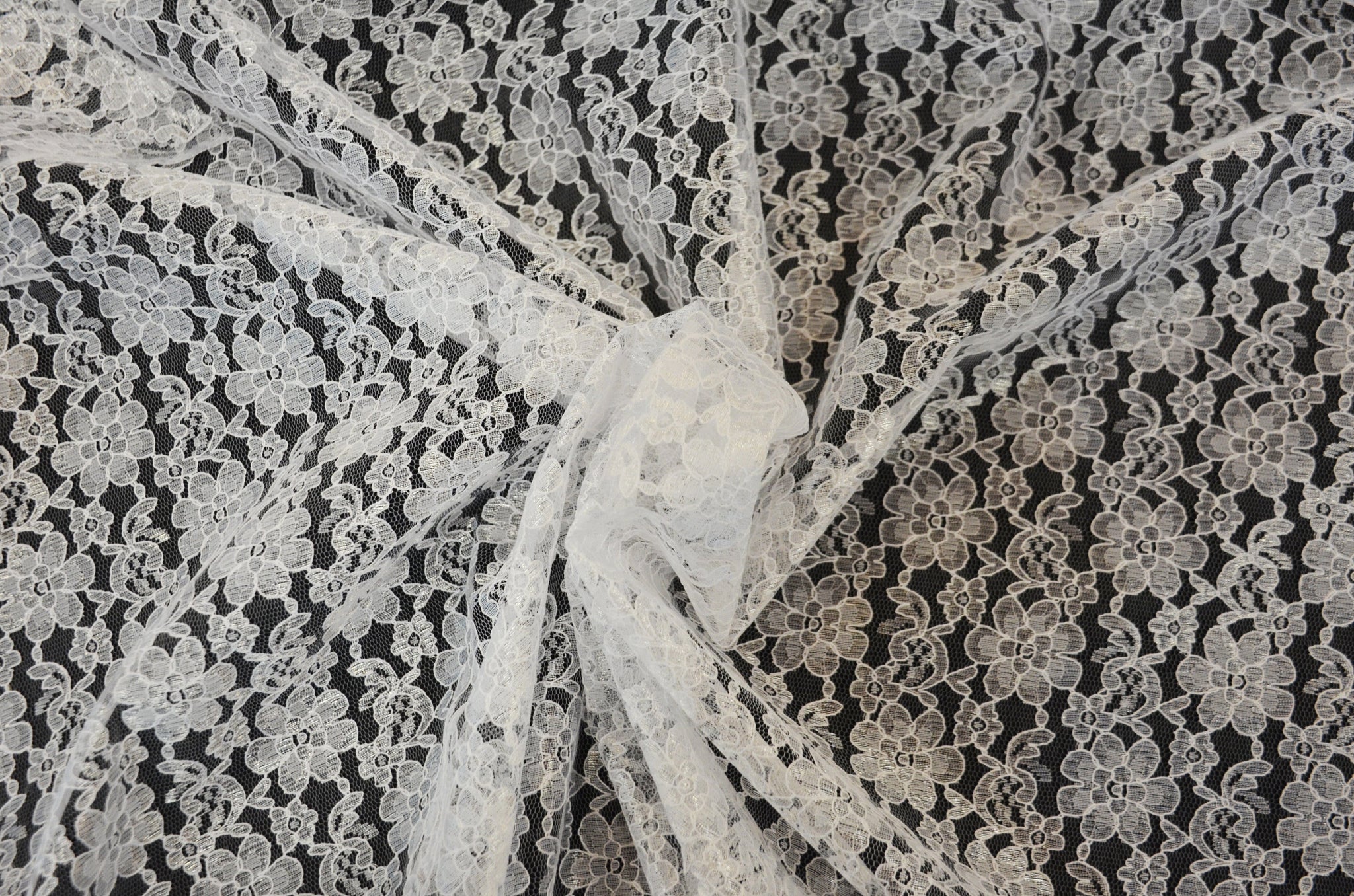White Raschel Lace Fabric