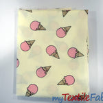 Load image into Gallery viewer, Pink Ice Cream Cone Cotton Fabric | 100% Cotton Print | 60&quot; Wide | Fabric mytextilefabric 
