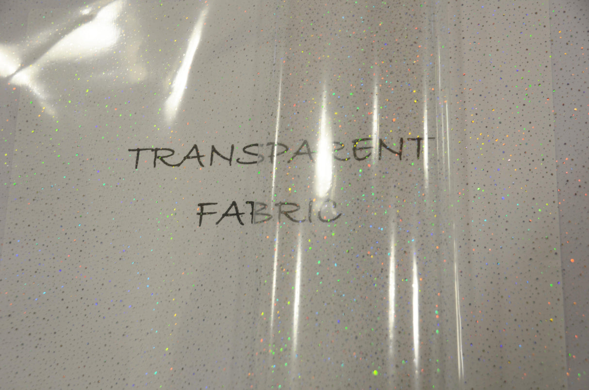 Transparent Glitter TPU Fabric | Holographic TPU Fabric Yard x 54" Wide | Rainbow & Waterproof TPU | Non Transparent | Soft Non Stretch | Fabric mytextilefabric 