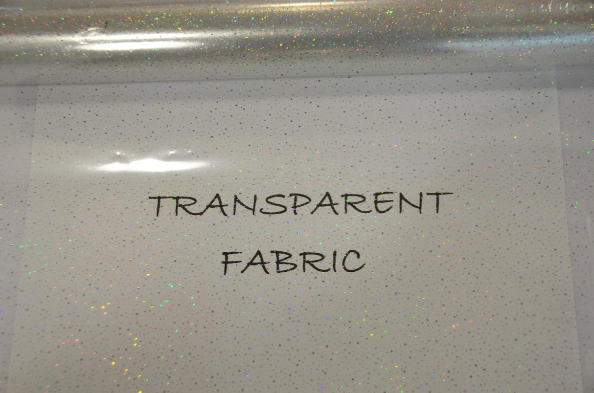 Transparent Glitter TPU Fabric | Holographic TPU Fabric Yard x 54" Wide | Rainbow & Waterproof TPU | Non Transparent | Soft Non Stretch | Fabric mytextilefabric 