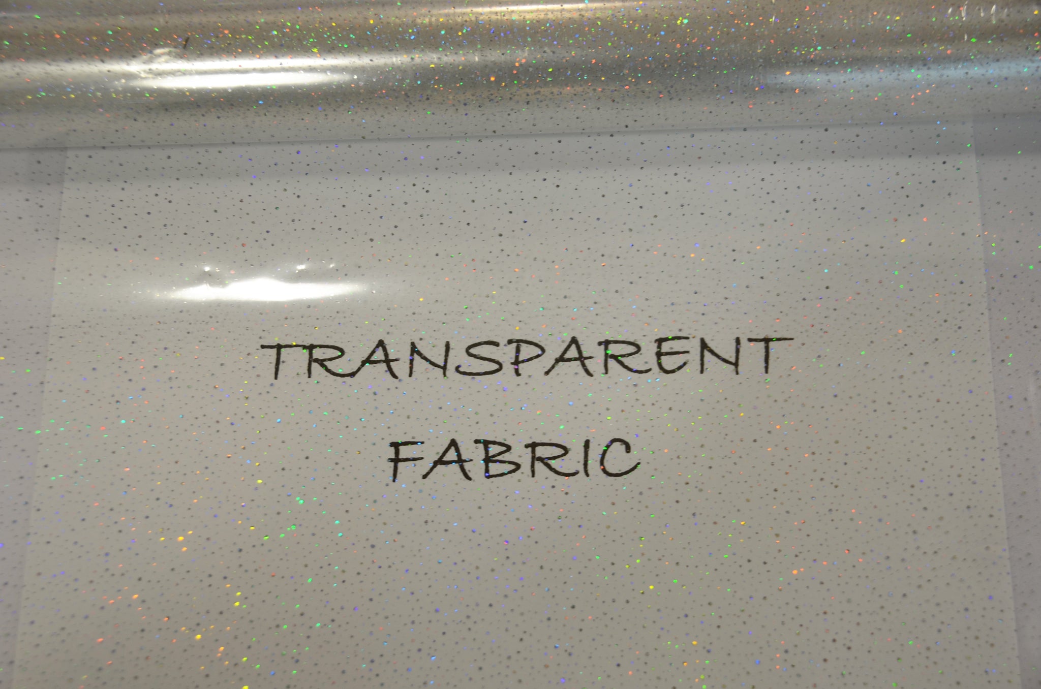 Transparent Holographic Fabric Per 1/2 Yard, Transparent Vinyl