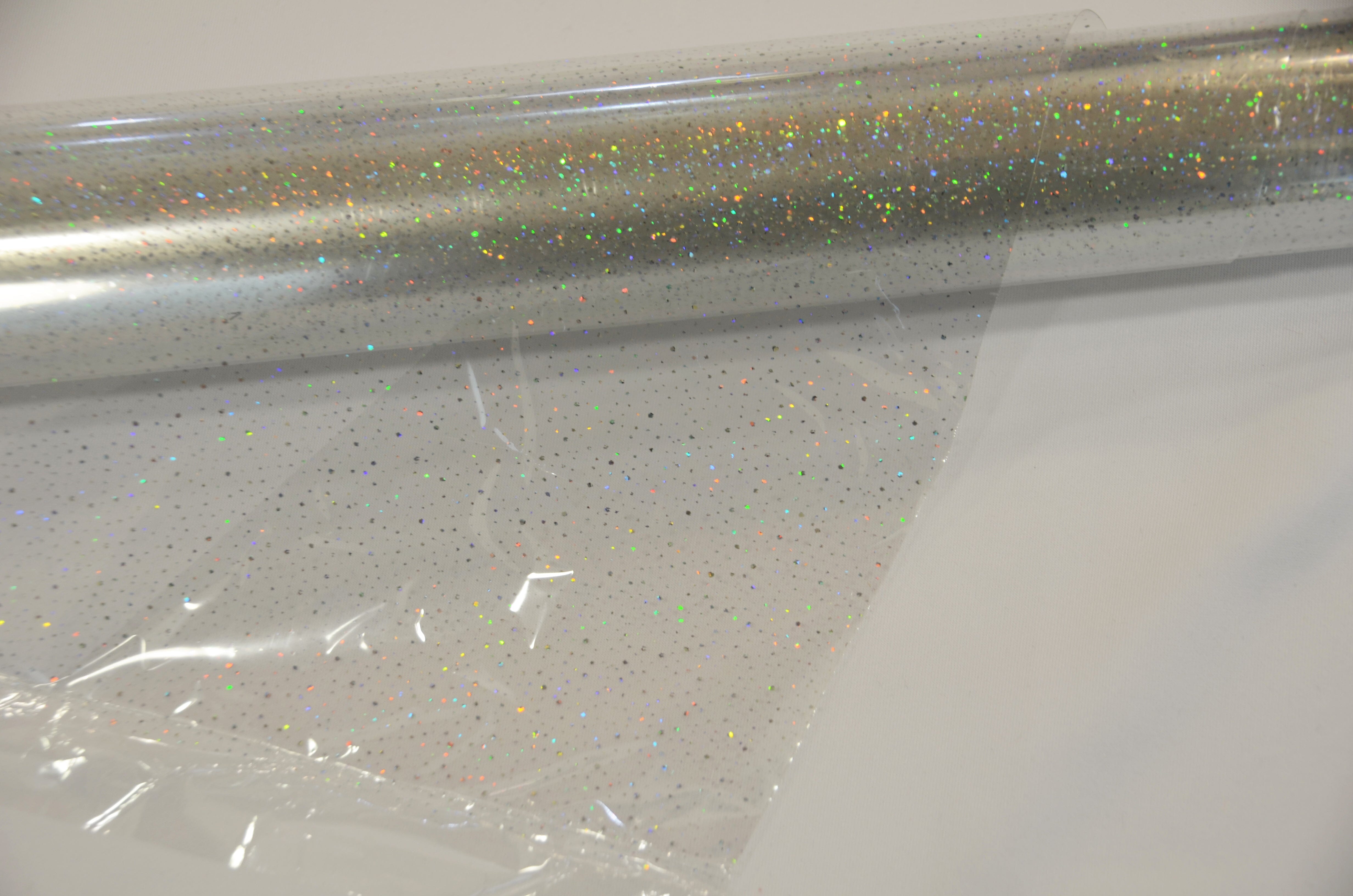 Transparent Glitter TPU Fabric | Holographic TPU Fabric Yard x 54" Wide | Rainbow & Waterproof TPU | Non Transparent | Soft Non Stretch | Fabric mytextilefabric 
