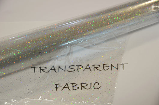 Transparent Glitter TPU Fabric | Holographic TPU Fabric Yard x 54