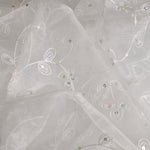 Load image into Gallery viewer, Dahlia Organza Embroidery Fabric | Embroidered Floral Sheer with Sequins Embellishment | 54&quot; Wide | Multiple Colors | Fabric mytextilefabric 
