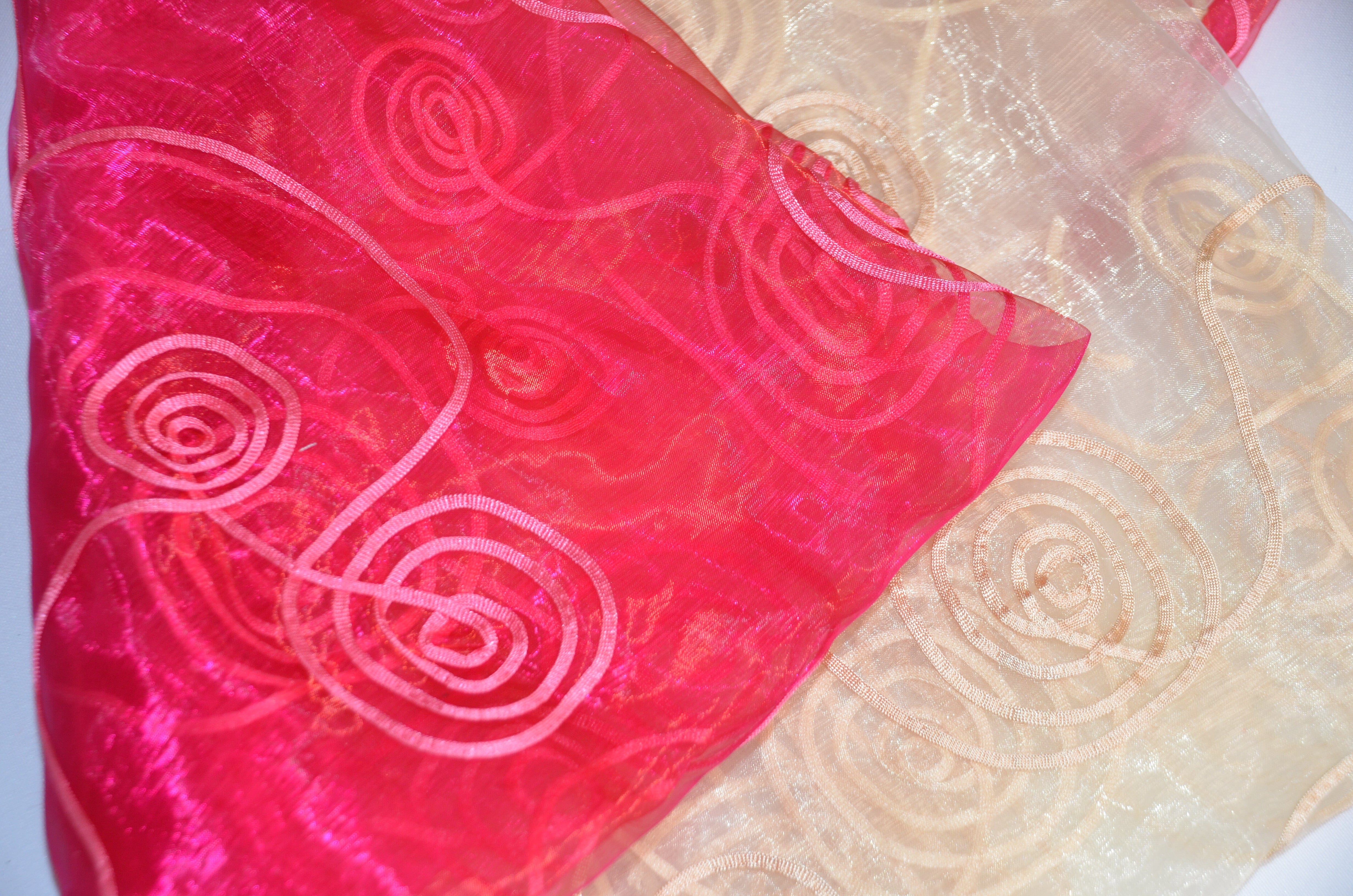 Pink & Lilac Floral Pattern Digital Printed Organza Fabric (Width