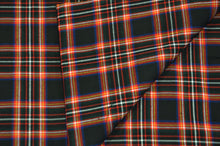 Load image into Gallery viewer, Irish Black Tartan Fabric | Black and Red Plaid Checker | 60&quot; Wide | Poly Rayon Kilt | Decor, Napkins, Scarves, Costumes, Blanket, Face Mask, Kilt | My Textile Fabric 