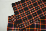 Irish Black Tartan Fabric | Black and Red Plaid Checker | 60" Wide | Poly Rayon Kilt | Decor, Napkins, Scarves, Costumes, Blanket, Face Mask, Kilt | My Textile Fabric Yards Irish Black 