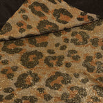 Load image into Gallery viewer, Animal Stretch Glimmer Knit Fabric | Cheetah | Leopard | Tiger | 2 Way Stretch | 56&quot; Wide | Metallic Glitter Spandex Knit Fabric | Fabric mytextilefabric 3&quot;x3&quot; Sample Swatch Tiger Animal Print 
