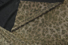Load image into Gallery viewer, Animal Stretch Glimmer Knit Fabric | Cheetah | Leopard | Tiger | 2 Way Stretch | 56&quot; Wide | Metallic Glitter Spandex Knit Fabric | Fabric mytextilefabric 3&quot;x3&quot; Sample Swatch Metallic Cheetah Animal Print 
