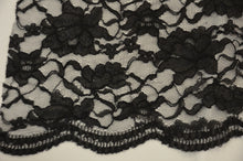 Load image into Gallery viewer, Black Lace Fabric | Double Sided Scalloped Lace in Black | Heavy Scallop Lace | 6 oz | 58/60&quot; Wide | Fabric newtextilefabric 