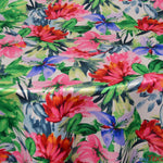 Load image into Gallery viewer, Flower Blossom Satin Print | Dull Satin Print | 60&quot; Wide | 2 Colors | Floral Satin Print My Textile Fabric 
