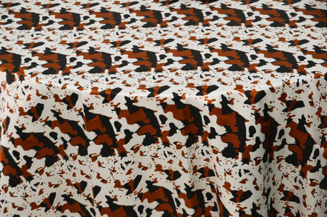 Black Brown Cow Satin Print Fabric | Black Brown Calf Charmeuse Satin | 60" Wide | Super Soft Satin Animal Print | Fabric mytextilefabric 