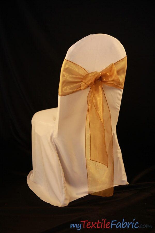 USA Made | Organza Chair Sashes | 8" x 108" Size | Pack of 50 | Multiple Colors | Organza Chair Ties Made in Los Angeles | newtextilefabric 