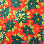 Load image into Gallery viewer, Polyester Poinsettia Christmas Floral Fabric | 60&quot; Wide | Christmas Fabric | Polyester Printed Fabric | Fabric mytextilefabric 
