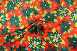 Polyester Poinsettia Christmas Floral Fabric | 60" Wide | Christmas Fabric | Polyester Printed Fabric | Fabric mytextilefabric 