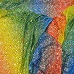 Load image into Gallery viewer, Rainbow Sequins Fabric | Multi Color Sequins Rainbow on Mesh Fabric | Mermaid Mesh Sequins Fabric | Ombre Sequins Fabric by the Yard | Fabric mytextilefabric 
