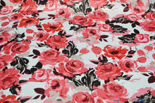 Load image into Gallery viewer, Rosewood Satin Print | Dull Satin Print | 58/60&quot; Wide | 2 Colors | Floral Satin Print My Textile Fabric 
